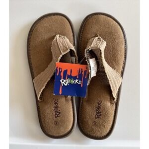 RipKids Flip Flops Size 6 Brown Comfortable Summer Shoes New With Tags